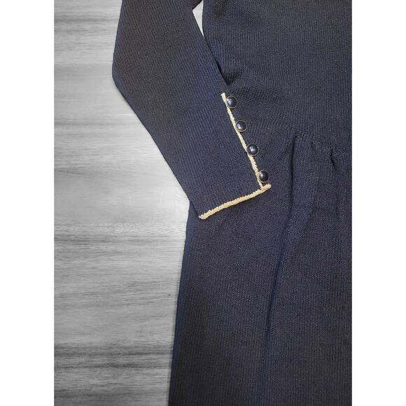 VTG Don Sayres Santana Knit Dress Size 4P (Wool‑Blend, Rhinestone Details) USA - Picture 4 of 14